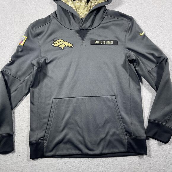 Denver Broncos Hoodie Youth Large NFL Football Salute to Service Therma Fit Nike - Picture 2 of 10